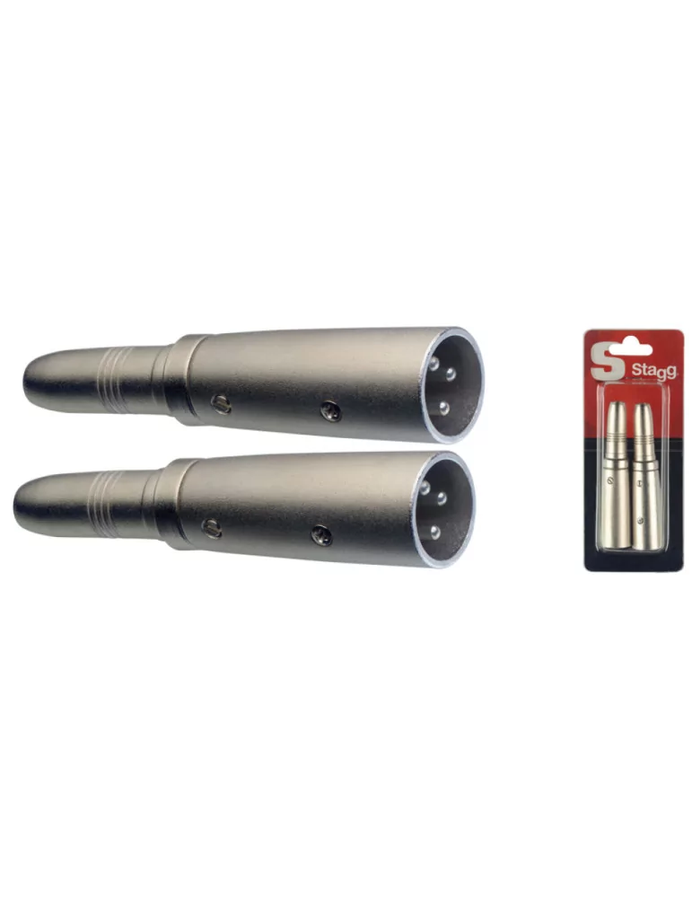  STAGG AC-XMPFH Adapter Stereoklinken-Buchse/ symetrisch XLR M - 2 Stück im Blister|MusicGoodDeal 