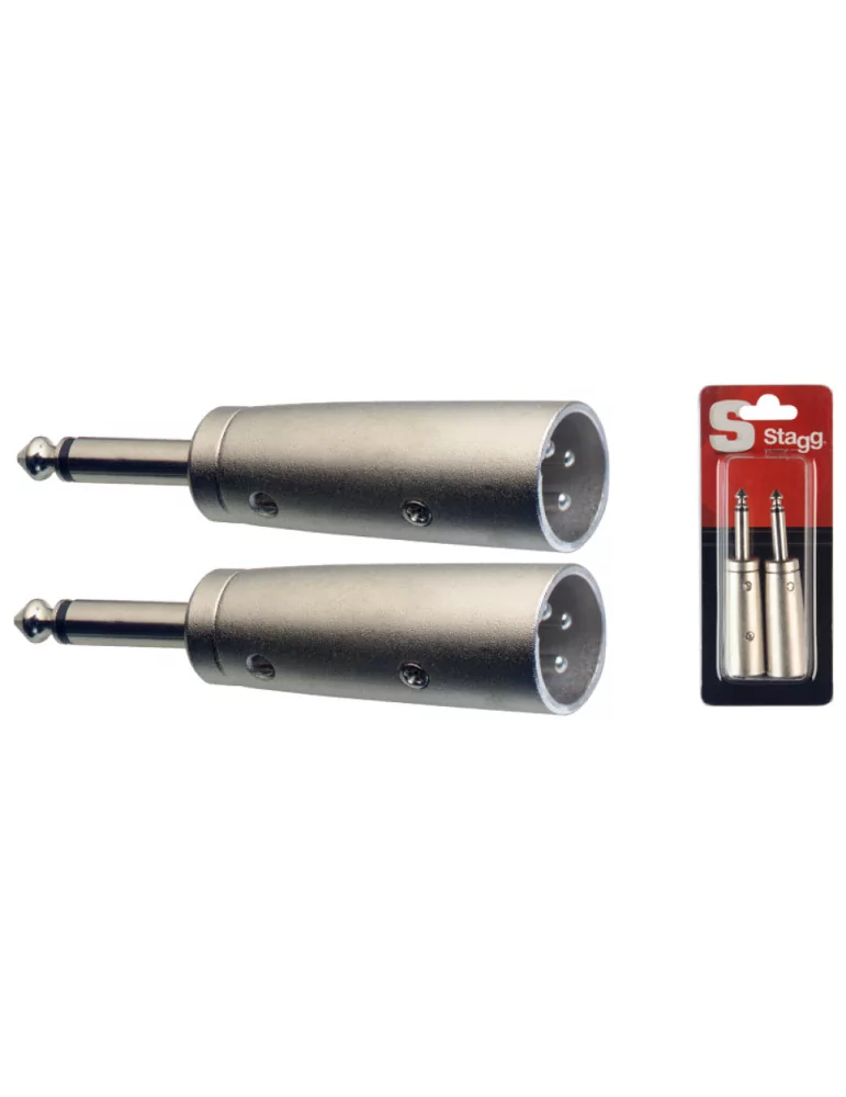  STAGG AC-XMPMH Adapter Monoklinke/ assymetrisch XLR M - 2 Stück im Blister|MusicGoodDeal 