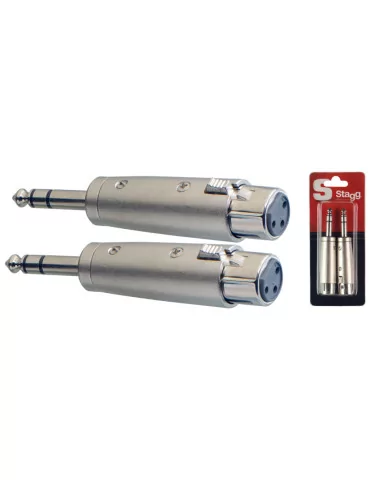  STAGG AC-XFPMSH Adapter Stereoklinke/ symetrisch XLR W - 2 Stück im Blister|MusicGoodDeal 