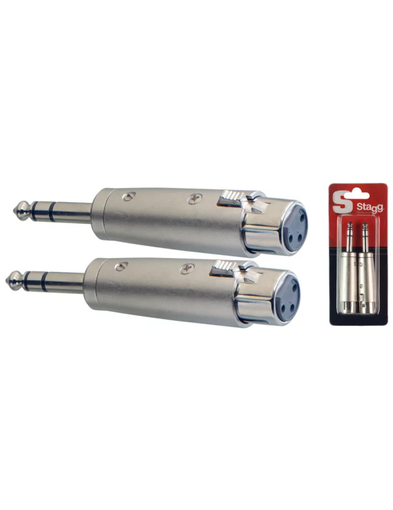  STAGG AC-XFPMSH Adapter Stereoklinke/ symetrisch XLR W - 2 Stück im Blister|MusicGoodDeal 