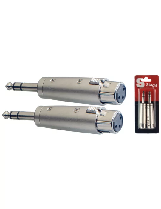  STAGG AC-XFPMSH Adapter Stereoklinke/ symetrisch XLR W - 2 Stück im Blister|MusicGoodDeal 
