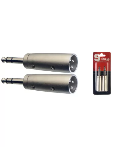 STAGG AC-XMPMSH Adapter Stereoklinke/ symetrisch XLR M - 2 Stück im Blister|MusicGoodDeal 