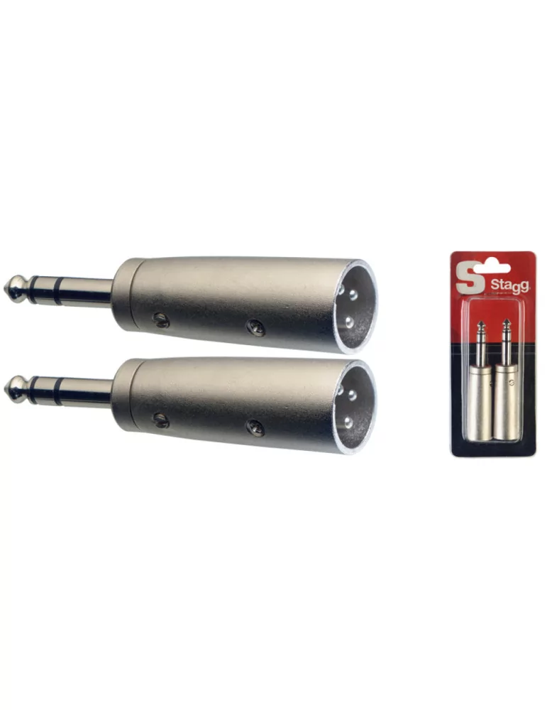  STAGG AC-XMPMSH Adapter Stereoklinke/ symetrisch XLR M - 2 Stück im Blister|MusicGoodDeal 
