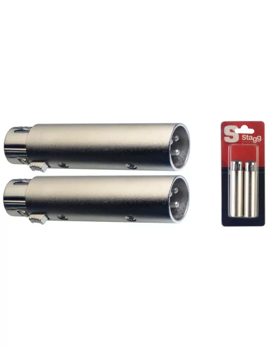  STAGG AC-XFXMH 2 x Symetrisch XLR W / Symetrisch XLR M adapter im blister|MusicGoodDeal 