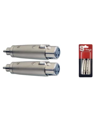  STAGG AC-XFCMH Adapter XLR W/ Cinch M - 2 Stück im Blister|MusicGoodDeal 