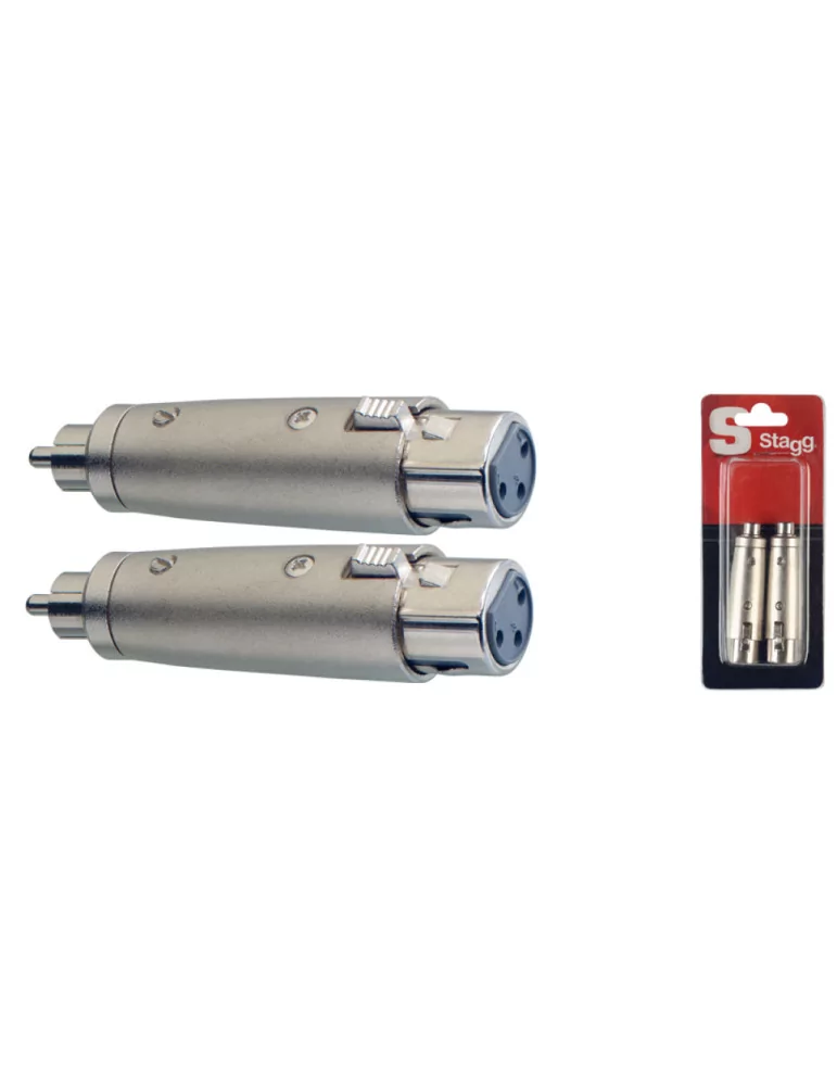  STAGG AC-XFCMH Adapter XLR W/ Cinch M - 2 Stück im Blister|MusicGoodDeal 