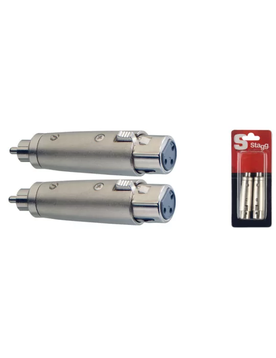  STAGG AC-XFCMH Adapter XLR W/ Cinch M - 2 Stück im Blister|MusicGoodDeal 