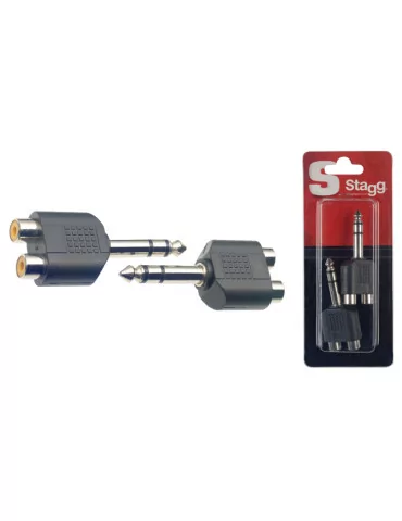  STAGG AC-2CFPMSH Y-Adapter 2x Cinch-Buchse/ Stereoklinke - 2 Stück im Blister|MusicGoodDeal 