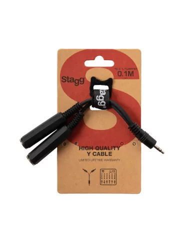  STAGG YC-0,1/1J2PFSH Adapterkabel, 2 x Stereo-Klinkenbuchse/ Stereo-Mini-Klinkenstecker|MusicGoodDeal 
