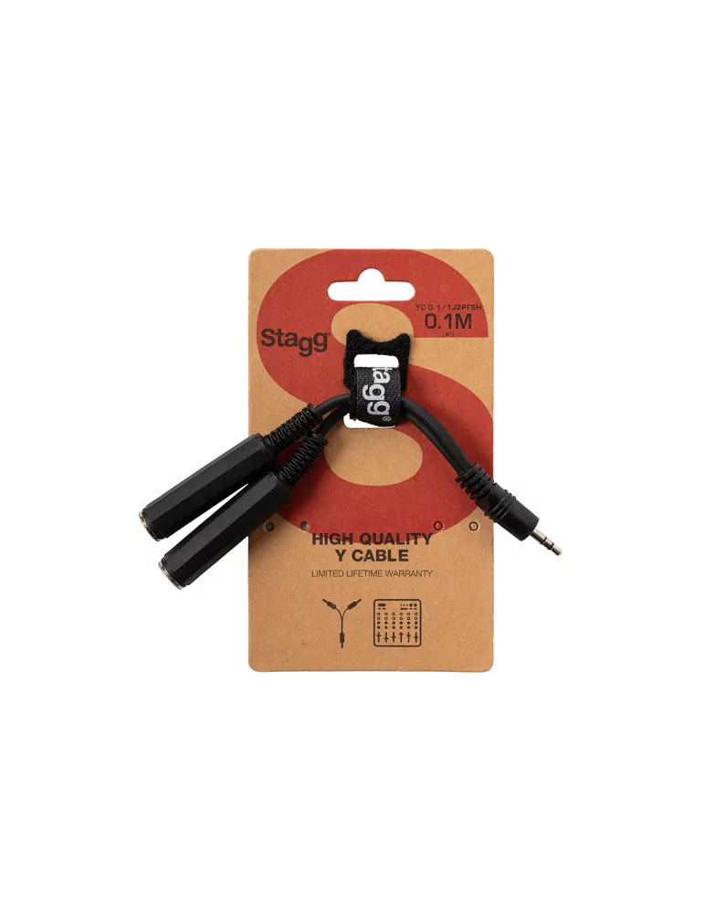  STAGG YC-0,1/1J2PFSH Adapterkabel, 2 x Stereo-Klinkenbuchse/ Stereo-Mini-Klinkenstecker|MusicGoodDeal 
