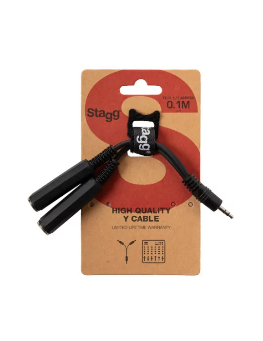  STAGG YC-0,1/1J2PFSH Adapterkabel, 2 x Stereo-Klinkenbuchse/ Stereo-Mini-Klinkenstecker|MusicGoodDeal 