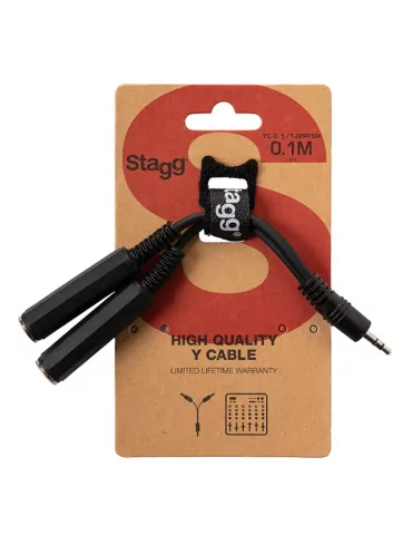  STAGG YC-0,1/1J2PFSH Adapterkabel, 2 x Stereo-Klinkenbuchse/ Stereo-Mini-Klinkenstecker|MusicGoodDeal  2