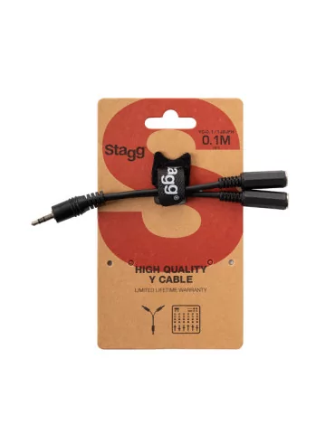  STAGG YC-0,1/1J2JFH 1 x Mannliche mini stereoklinke/2 x Weibliche mini monoklinke adapter kabel|MusicGoodDeal 