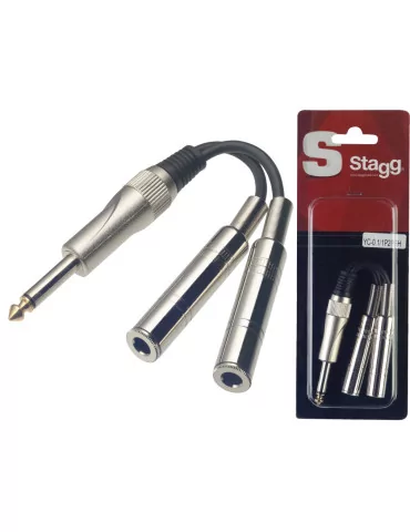  STAGG YC-0,1/1P2PFH Adapterkabel, 2 x Mono-Klinkenbuchse/ Mono-Klinkenstecker|MusicGoodDeal 