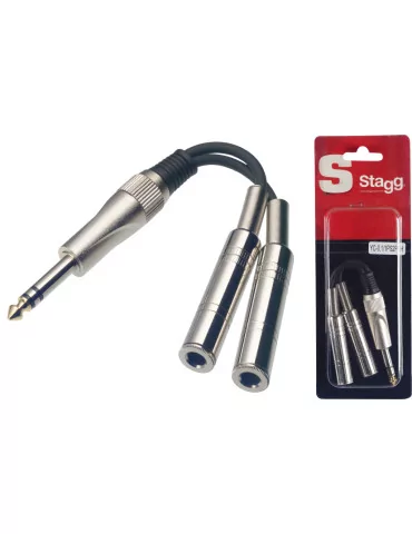  STAGG YC-0,1/1PS2PFH 1x Mannliche stereoklinke/2x Weibliche monoklinke adapter kabel im blister|MusicGoodDeal 