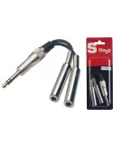  STAGG YC-0,1/1PS2PFH 1x Mannliche stereoklinke/2x Weibliche monoklinke adapter kabel im blister|MusicGoodDeal 
