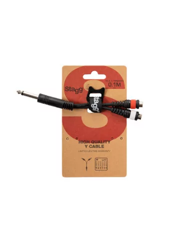  STAGG YC-0,1/1PM2CFH 1x Mannliche monoklinke/2x Weibliche cinch-stecker adapter kabel im blister|MusicGoodDeal 
