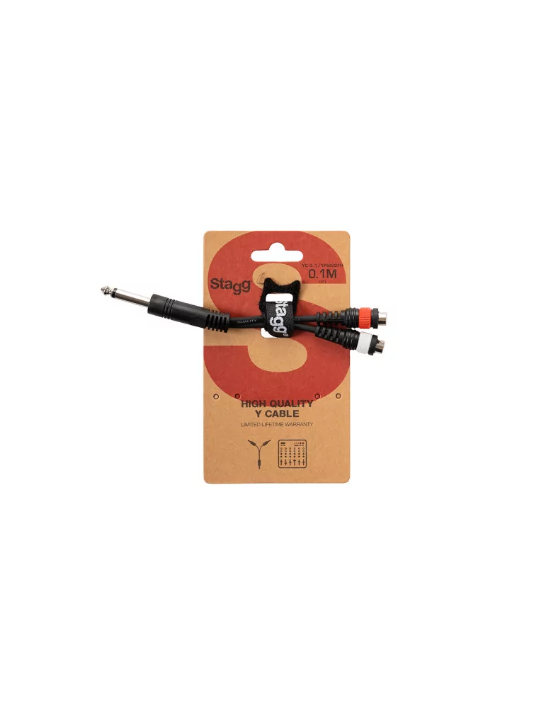  STAGG YC-0,1/1PM2CFH 1x Mannliche monoklinke/2x Weibliche cinch-stecker adapter kabel im blister|MusicGoodDeal 