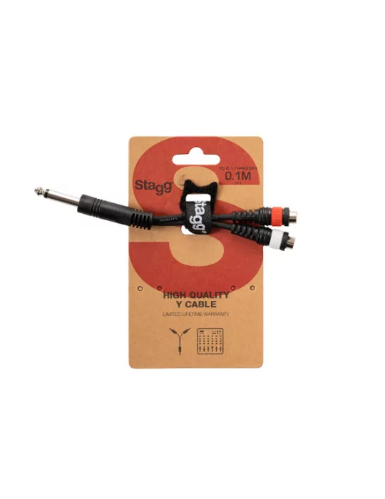  STAGG YC-0,1/1PM2CFH 1x Mannliche monoklinke/2x Weibliche cinch-stecker adapter kabel im blister|MusicGoodDeal 