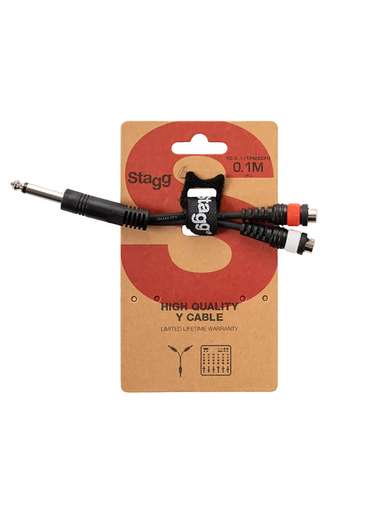  STAGG YC-0,1/1PM2CFH 1x Mannliche monoklinke/2x Weibliche cinch-stecker adapter kabel im blister|MusicGoodDeal 