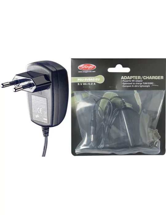 STAGG PSU-9V0A2-EU 9V DC/0.2A Power adaptor for TUM-50 RC Tuner/Metronome|MusicGoodDeal 