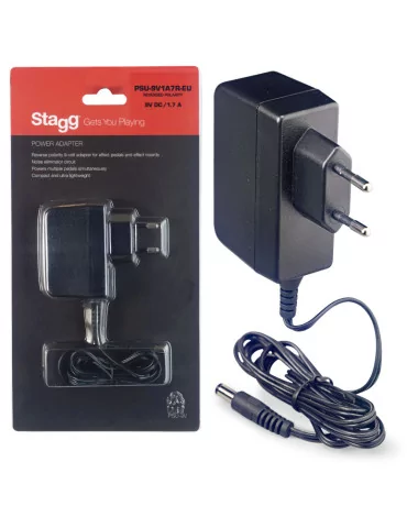  STAGG PSU-9V1A7R-EU Adaptador de CA 9 V / 1,7 A, polaridad inversa, para pedales de efectos|MusicGoodDeal 