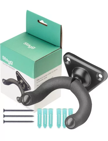  STAGG GUH-A20 Wall-mount guitar holder for electric or acoustic guitar|MusicGoodDeal 