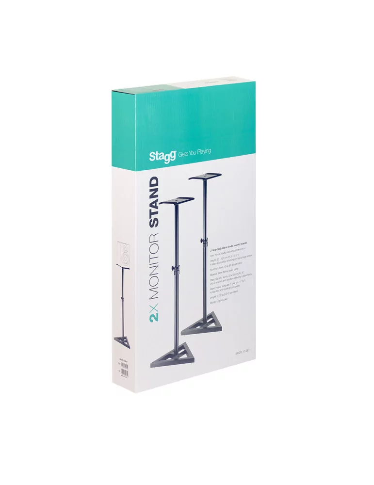  STAGG SMOS-10 SET Two, height-adjustable, steel studio monitor or light stands|MusicGoodDeal 
