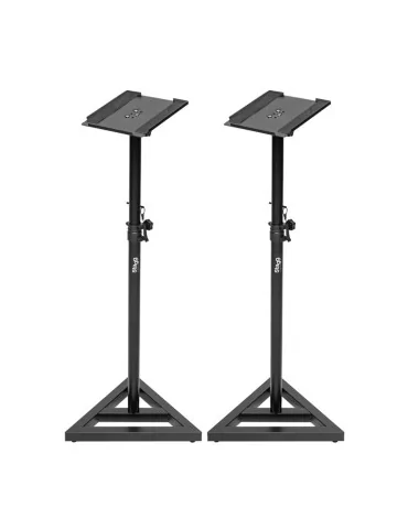 STAGG SMOS-12 SET Two steel studio monitor stands, height-adjustable, with tiltable plate|MusicGoodDeal  2