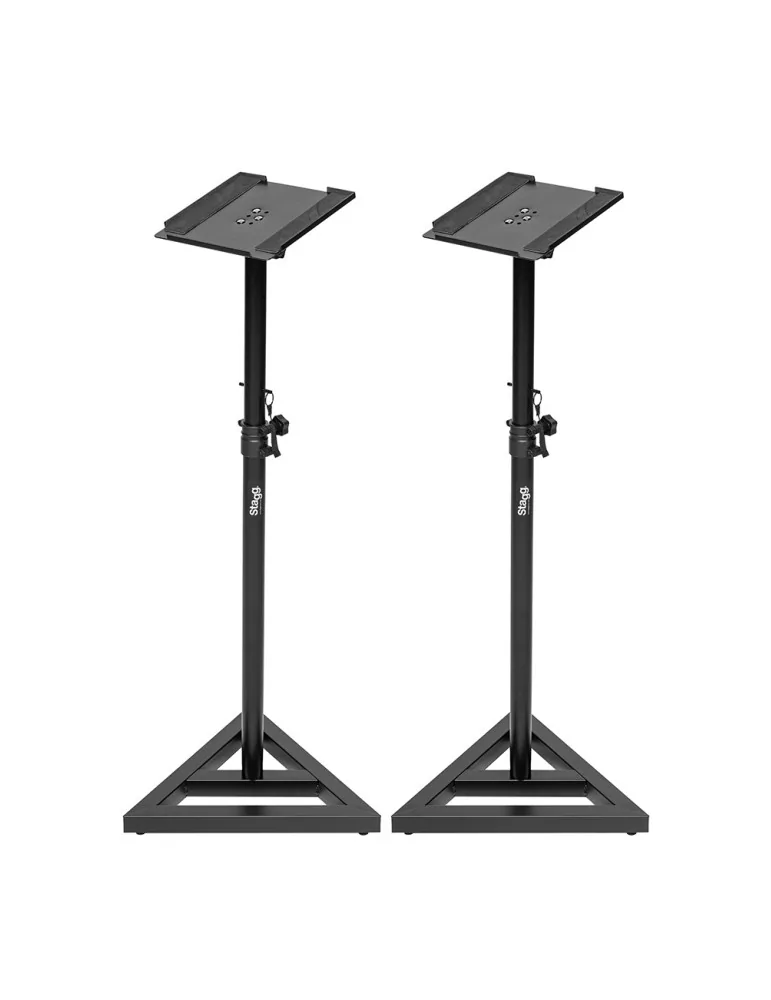  STAGG SMOS-12 SET Dos soportes para monitor de estudio, de acero, regulables en altura, con mesa basculante|MusicGoodDeal 
