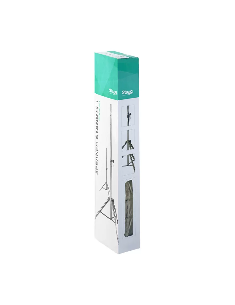  STAGG SPSQ10 SET Q Serie Stahl Lautsprecherstativ Paar mit einklappbaren Beinen|MusicGoodDeal 