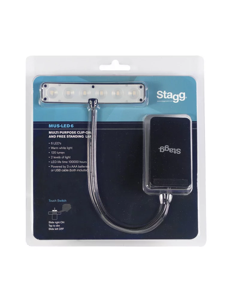 STAGG MUS-LED 6 Mehrzweck anklemmbare und frei-stehende Lampe|MusicGoodDeal 