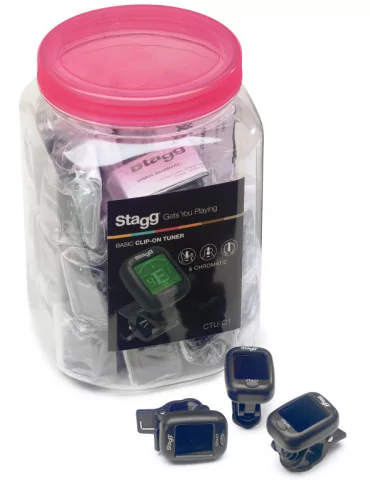  STAGG CTU-C1-30 Box of 30 black automatic chromatic clip-on tuners|MusicGoodDeal 