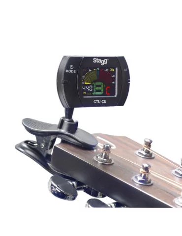  STAGG CTU-C8 Black automatic chromatic clip-on tuner, 430 to 450 Hz calibration|MusicGoodDeal  2