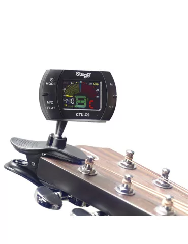  STAGG CTU-C9 Multifunction black automatic chromatic clip-on tuner with microphone|MusicGoodDeal  2