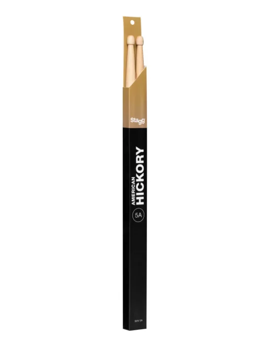  STAGG SHV5A Pair of Hickory Sticks, V series/5A - Wooden Tip|MusicGoodDeal 