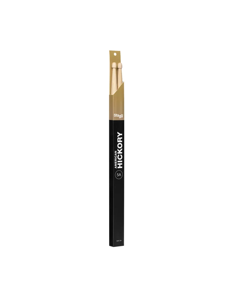  STAGG SHV5A Pair of Hickory Sticks, V series/5A - Wooden Tip|MusicGoodDeal 