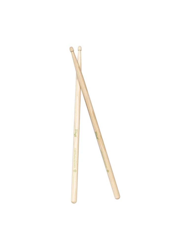  STAGG SHV5A Pair of Hickory Sticks, V series/5A - Wooden Tip|MusicGoodDeal 