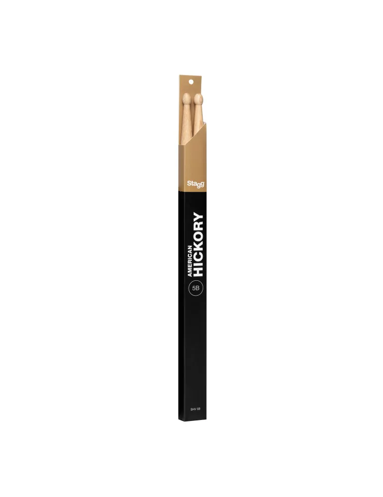  STAGG SHV5B Pair of Hickory Sticks, V series/5B - Wooden Tip|MusicGoodDeal 