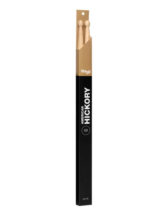  STAGG SHV5B Pair of Hickory Sticks, V series/5B - Wooden Tip|MusicGoodDeal 