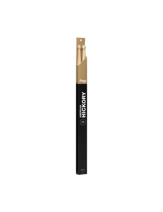  STAGG SHV5B Pair of Hickory Sticks, V series/5B - Wooden Tip|MusicGoodDeal 