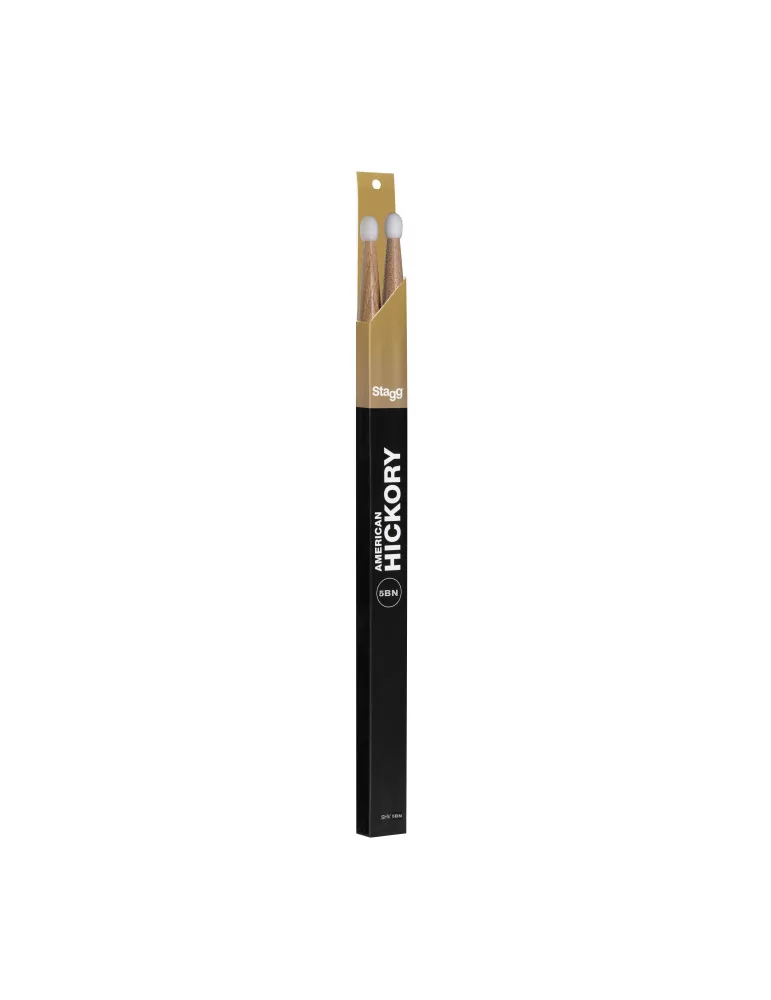  STAGG SHV5BN Pair of Hickory Sticks, V series /5BN - Nylon Tip|MusicGoodDeal 