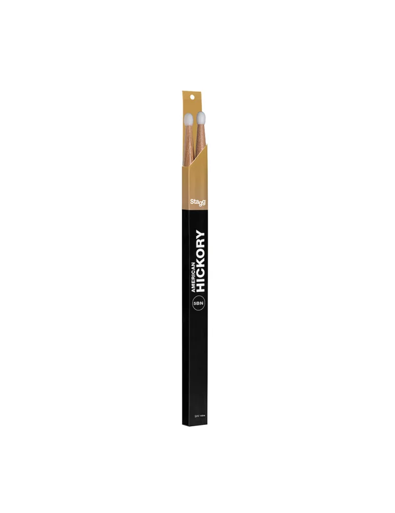  STAGG SHV5BN Pair of Hickory Sticks, V series /5BN - Nylon Tip|MusicGoodDeal 