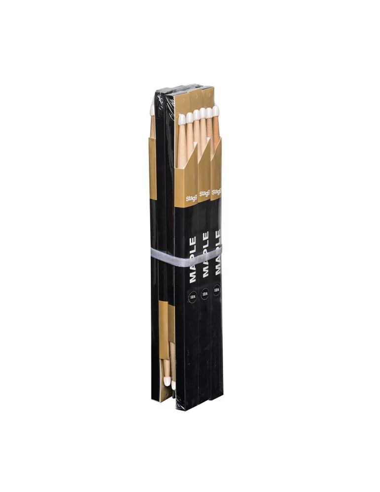  STAGG SHV5BN Pair of Hickory Sticks, V series /5BN - Nylon Tip|MusicGoodDeal 