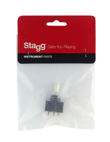  STAGG SP-SWLP-3WB Selector de micrófono de 3 posiciones con punta color crema|MusicGoodDeal  2