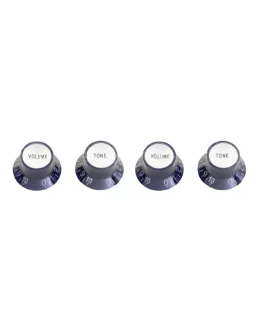  STAGG SP-KNLP-BK Perillas de volumen (x 2) y tono (x 2) para guitarra eléctrica tipo P, negras|MusicGoodDeal 