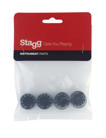  STAGG SP-KNLP-BKH Perillas de volumen (x 2) y tono (x 2) para guitarra eléctrica tipo P, tipo Black Hat|MusicGoodDeal  2
