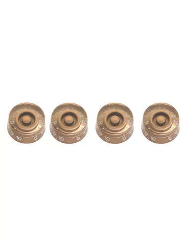  STAGG SP-KNLP-GDH Perillas de volumen (x 2) y tono (x 2) para guitarra eléctrica tipo P, tipo Gold Hat|MusicGoodDeal 
