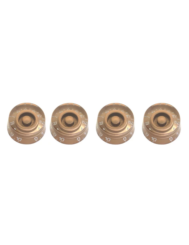  STAGG SP-KNLP-GDH Volume (x 2) and tone (x 2) knobs for P type electric guitar, Gold Hat type|MusicGoodDeal 