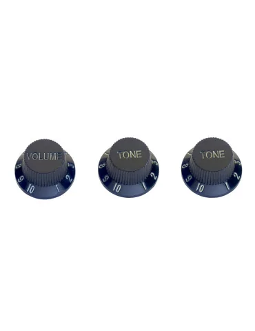  STAGG SP-KNST-BLK Perillas de volumen y tono (x 2) para guitarra eléctrica tipo S, letras negras y blancas|MusicGoodDeal 